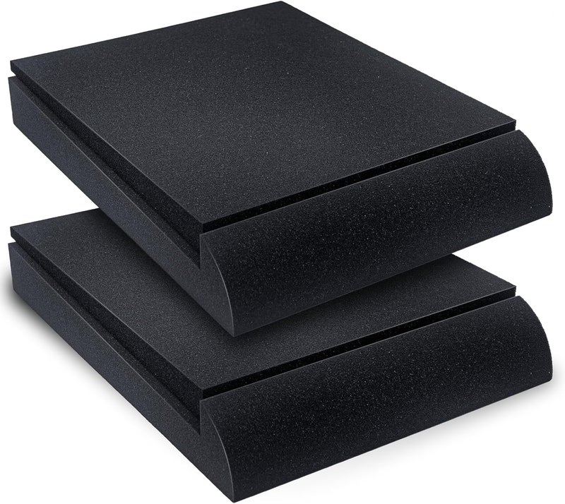 Liquid Stands Studio Monitor Sound Isolation Pads - 6"-8" High-Density Foam Pads Prevent Vibrations - Angled Speaker Riser - Image 1